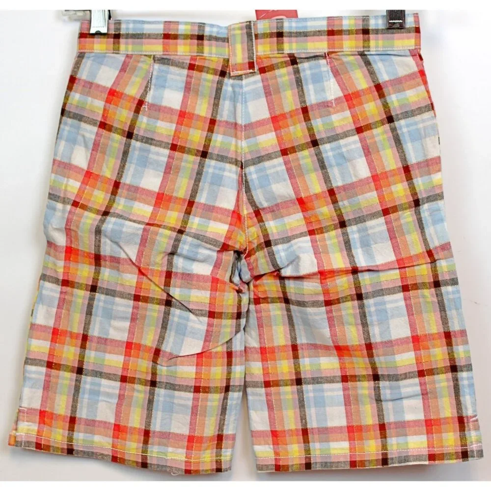 NEW 2007 Gymboree Island Getaway Plaid Bermuda Walking Shorts sz 8 Pocket Adjust